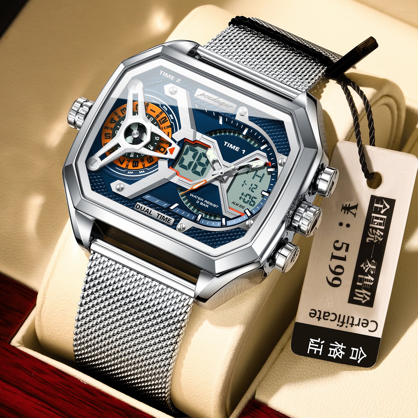 Multifonctionnelle Imperméable Montre Lumineuse Homme