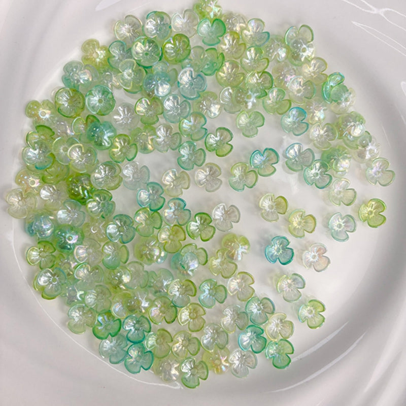 Perles 3-Pétales lumineuses de fleurs acryliques