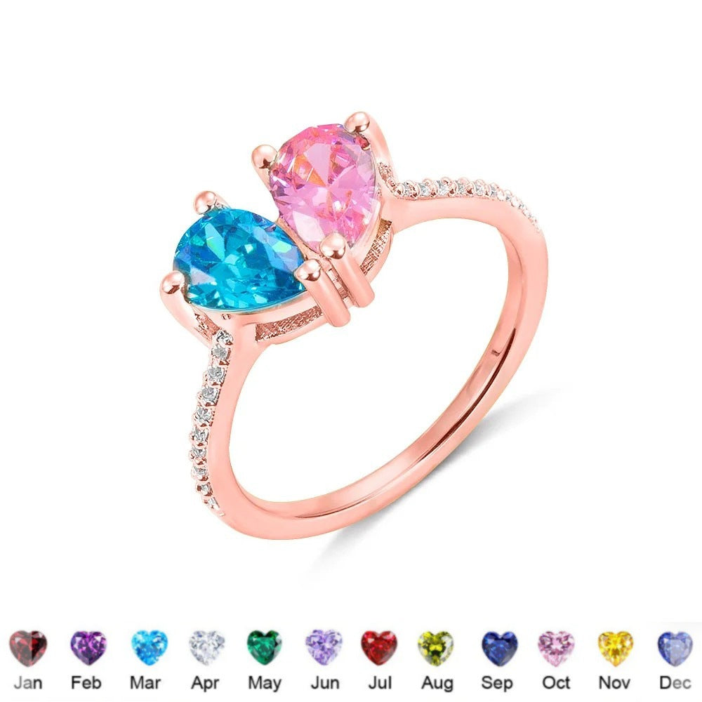 Anneau de mode en pierre de naissance Zircon