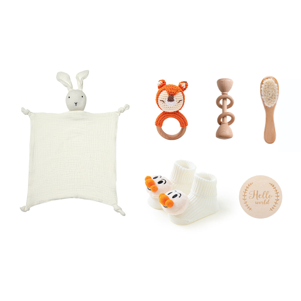 Ensemble cadeau de serviette de bain de lapin pour bébé Comfort Rattle