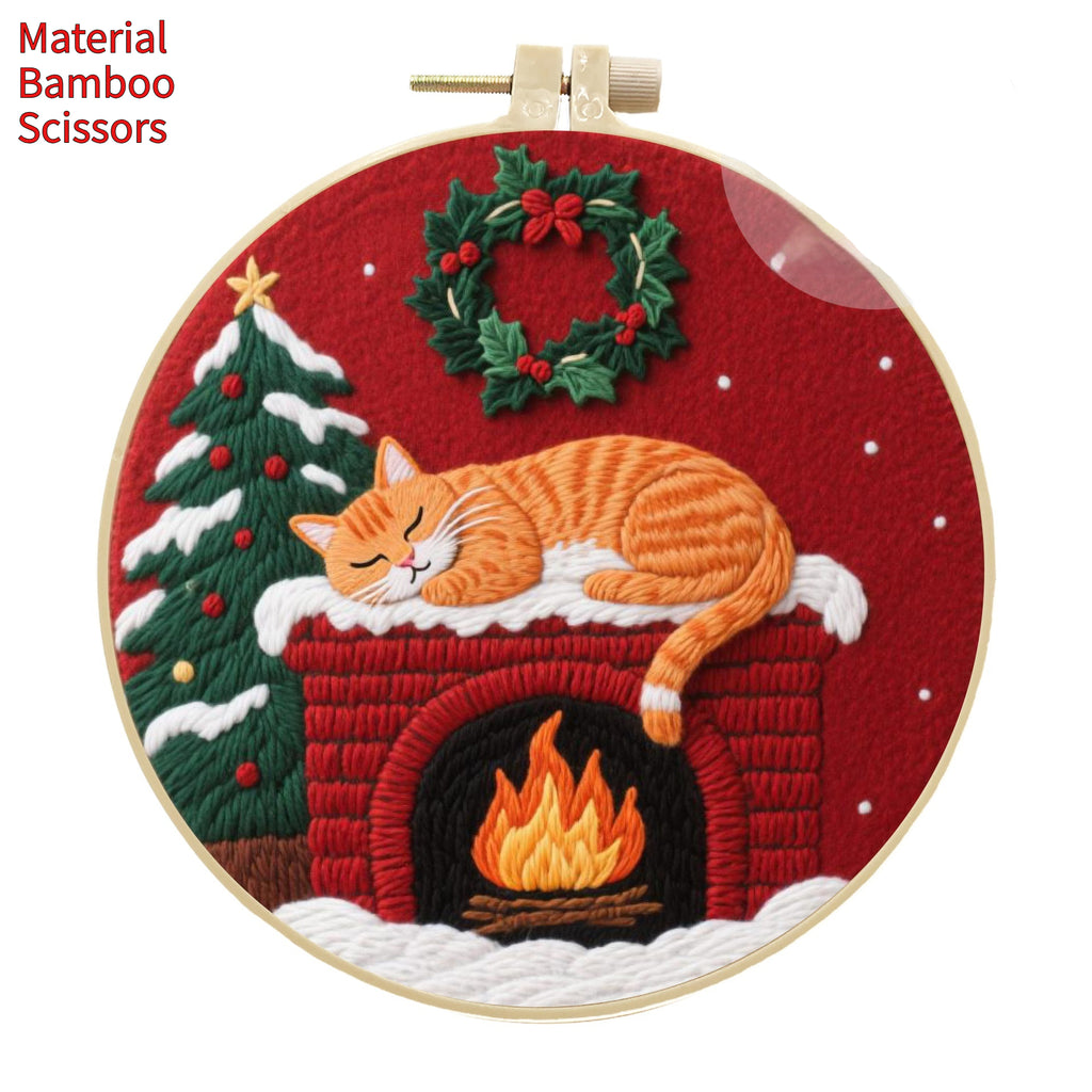 Cat Broderie artisanale Diy Matériau Package