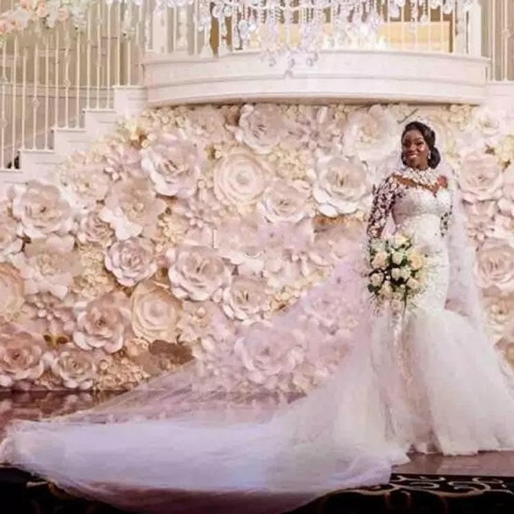 Robe de mariée blanche sirène manches longues