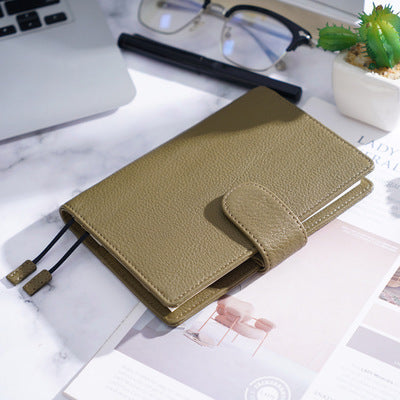 Carnet de notes en cuir Motif Lychee Couche de tête Cowhide A6 Carnet de notes en cuir