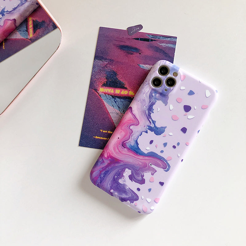 Creative Graffiti Peinture à l'huile pourpre Boîtier de téléphone en silicone