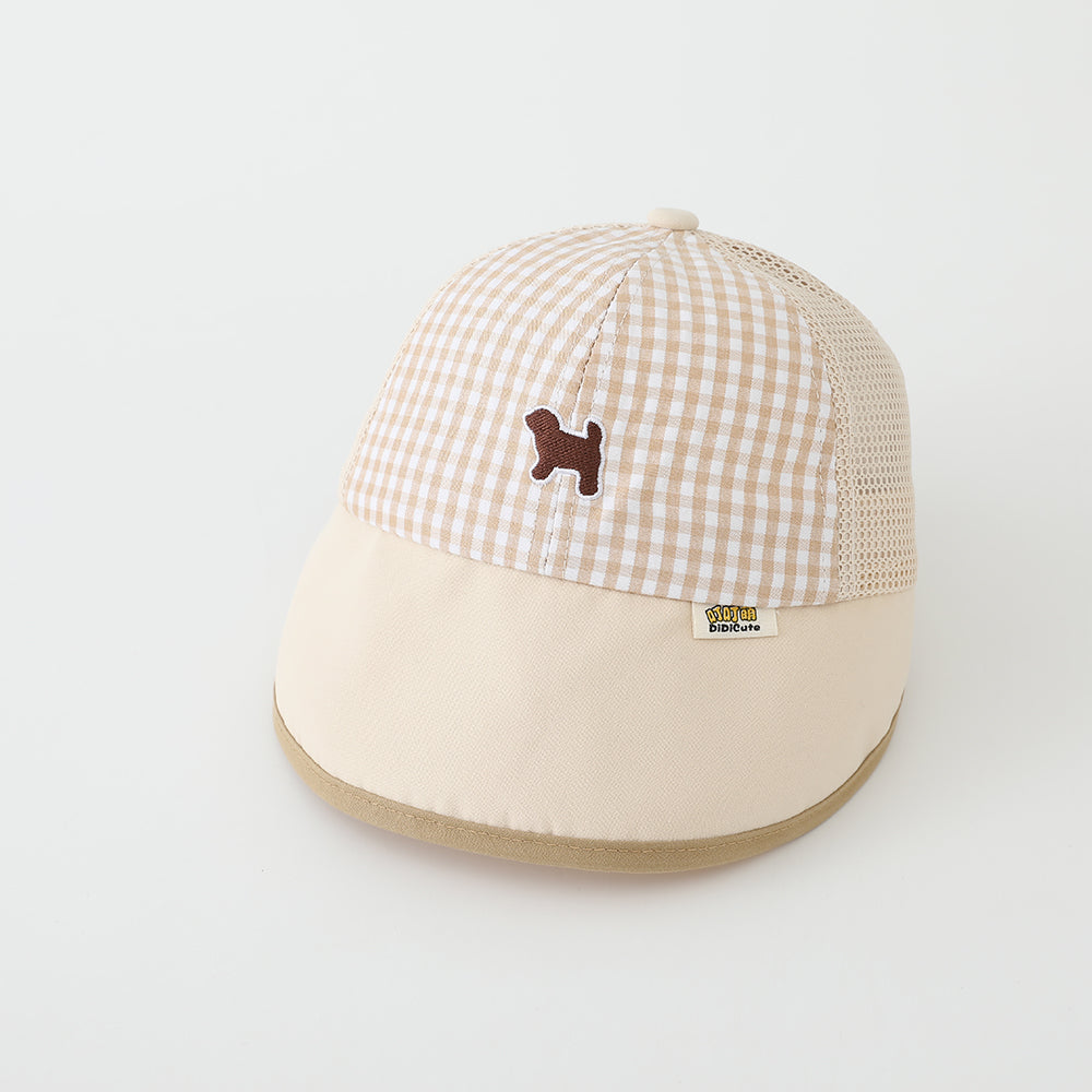 Casquette de baseball multicolore avec broderie de chien cartoon et Net F