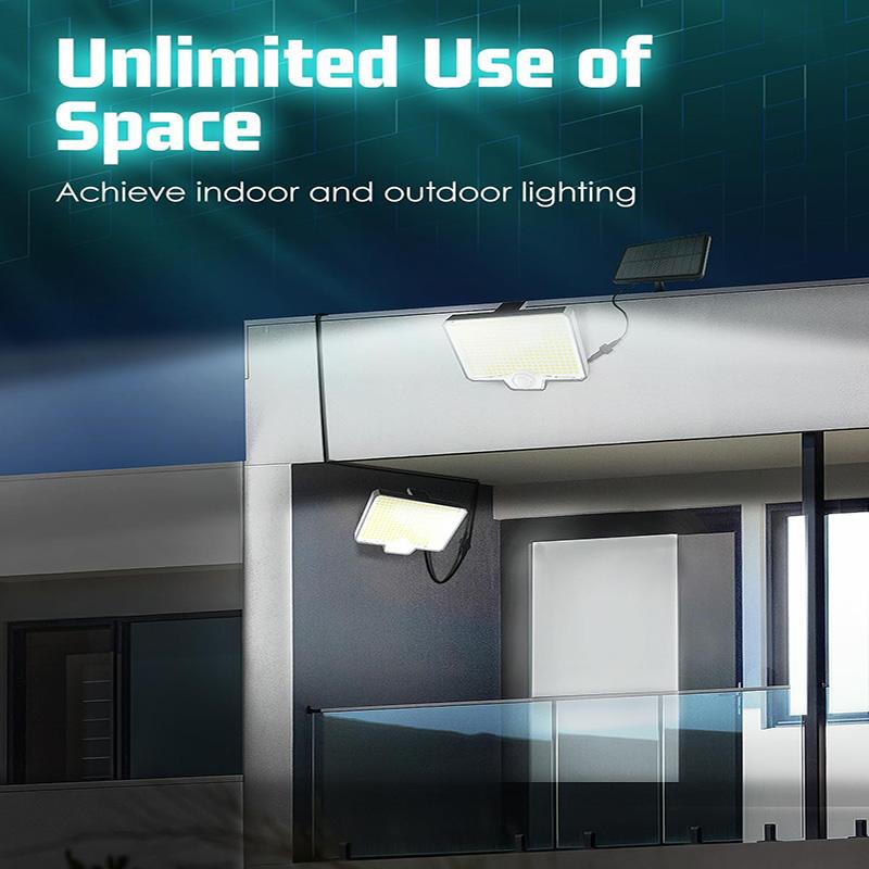 2-Pack Capteur de mouvement solaire Projecteurs extérieurs 2600 Lumens