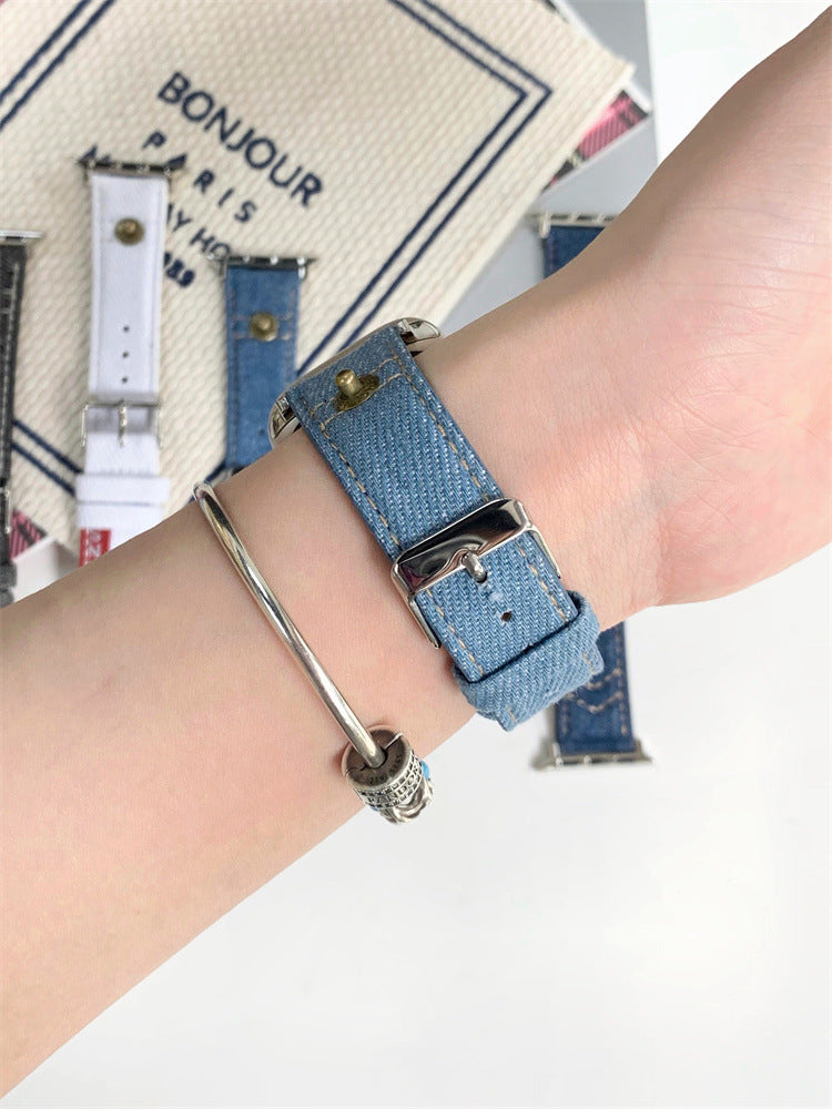 Élégant style de bracelet de montre rétro denim d'été