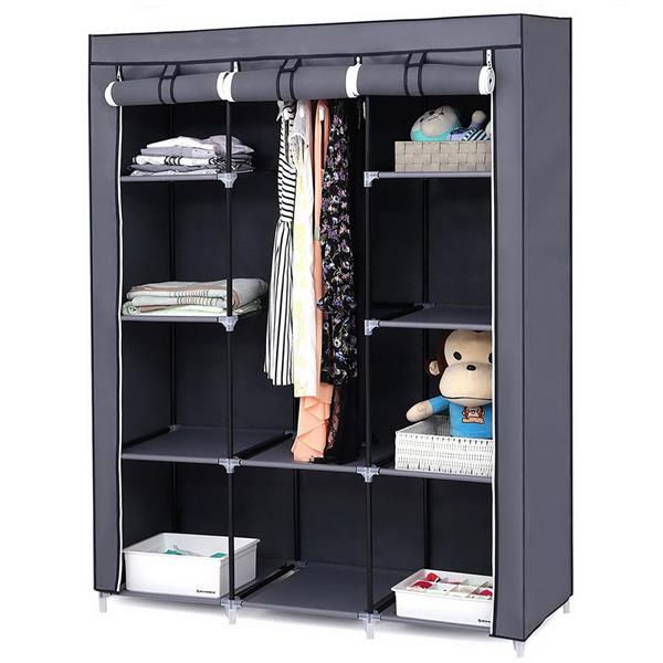 Armoire non tissée 4 couches 10 grilles 130 X 45 X 167cm - Gris