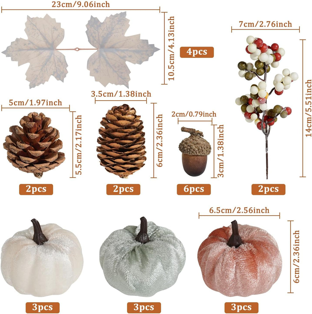 Ensemble de décoration de citrouille d'automne 25 unités