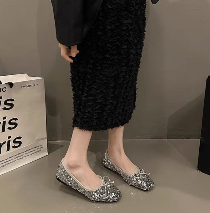 Women's Flat Sequin Versatile Pumps