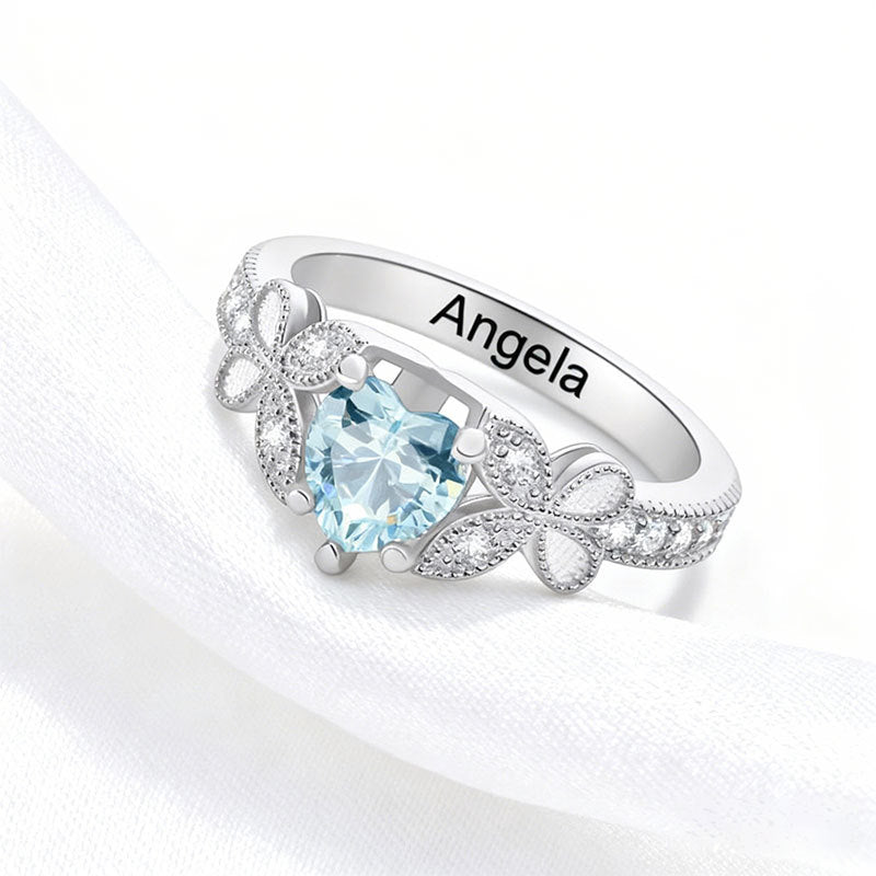 Butterfly Zircon Anneau sur mesure Love Birthstone