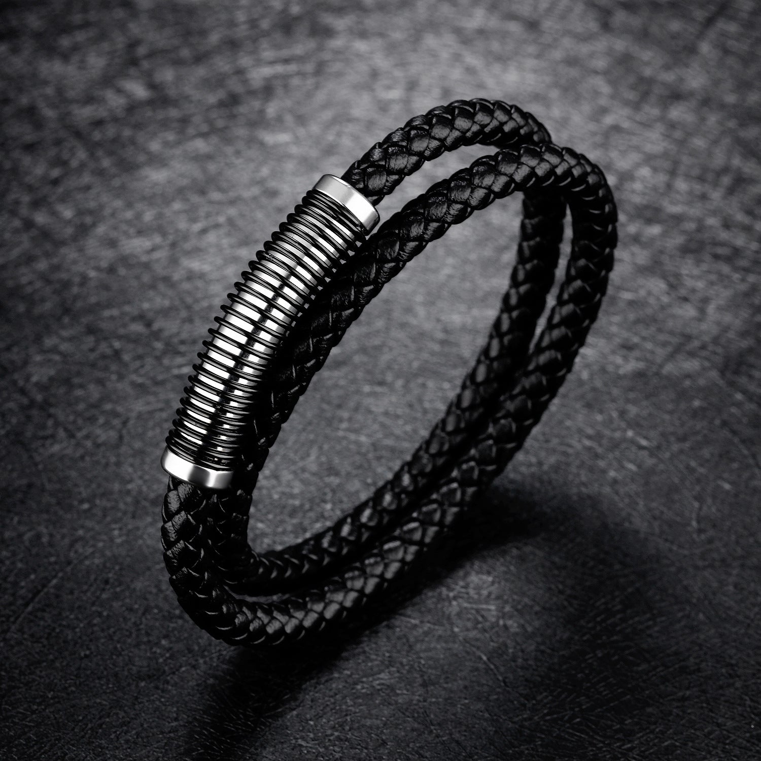 Vintage bracelet double en cuir de vache