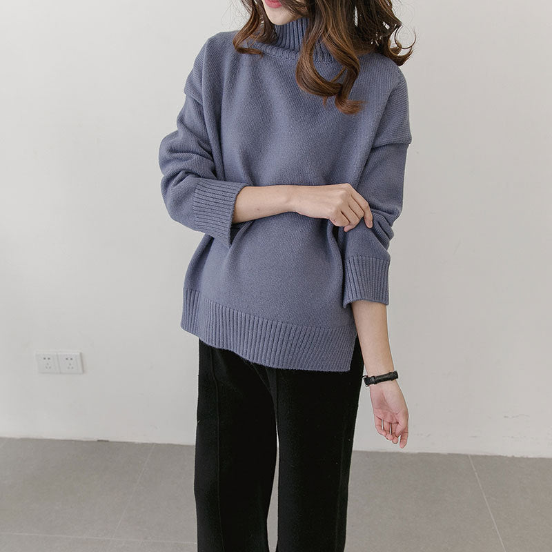 Coréen hiver maternité femmes enceintes taille pull encolure lâche soutien