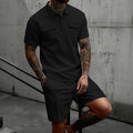 Ensemble de mode casual gaffle-weave homme