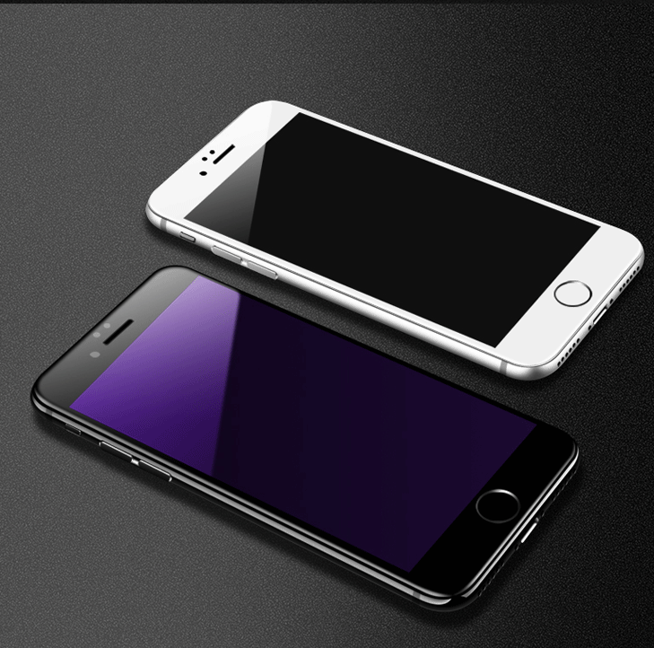 PhoneX 8 7 6s Plus Film de protection en verre trempé en fibre de carbone 3D tout compris