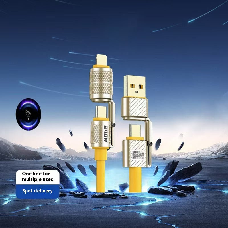 120W Zinc Alloy Fast Charging Four-in-one Charging Multifunction Switching Interface Doub