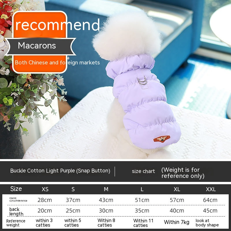 Vêtements de chien Veste de coton chaud avec boucle