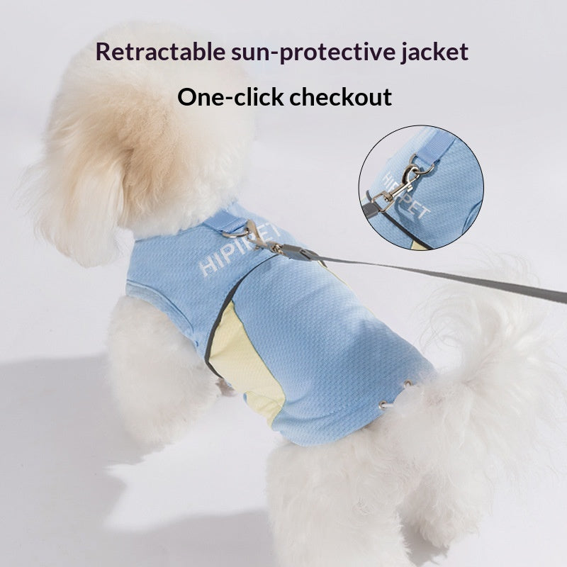Vêtements de chien printemps-été avec garniture réfléchissante et blocage de couleur