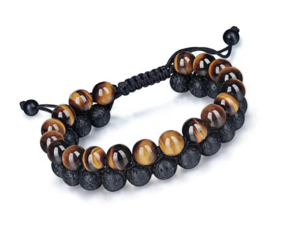 Bracelet Tiger's Eye & Lava Stone