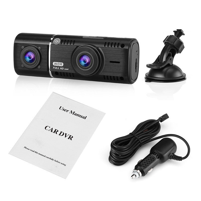 Enregistreur de conduite de voiture à deux lentilles HD
