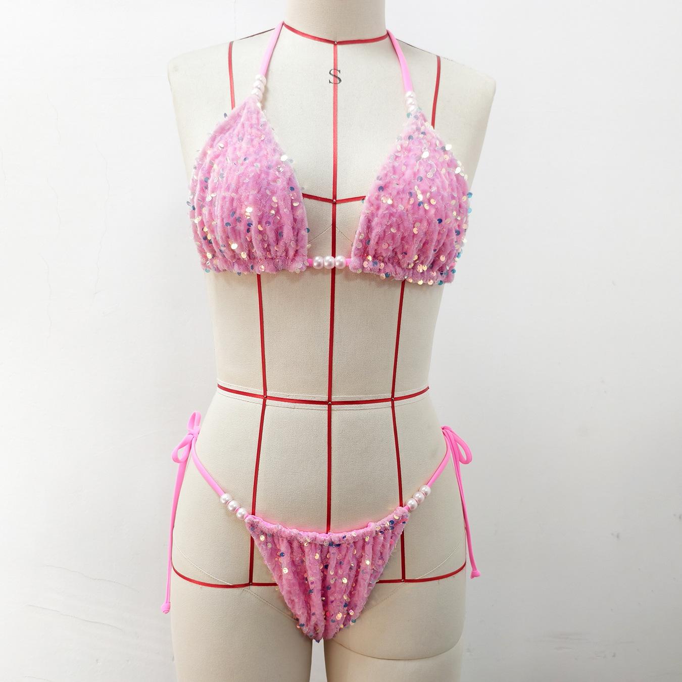 Sexy Iridescent Bikini maillot de bain deux pièces