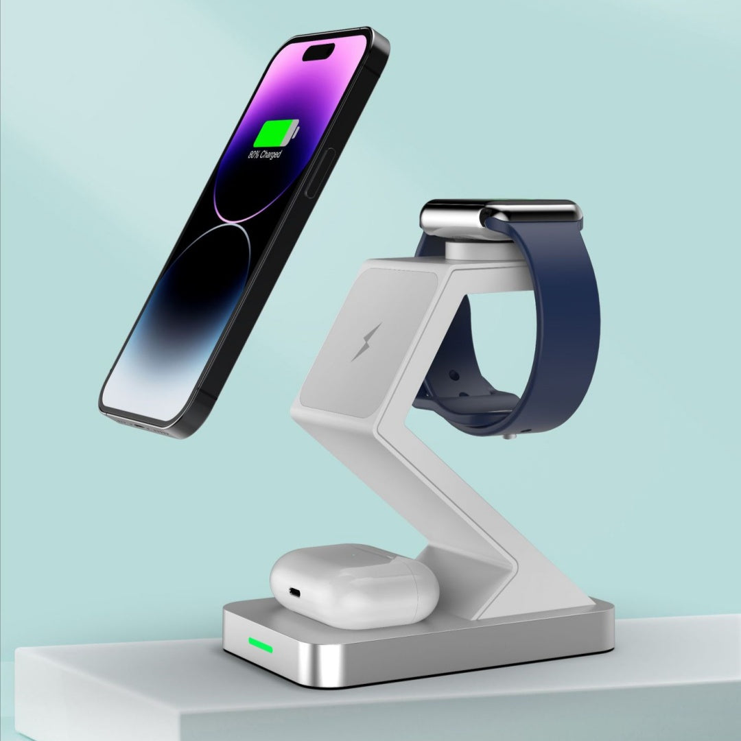 Support de téléphone de chargeur sans fil magnétique trois en un