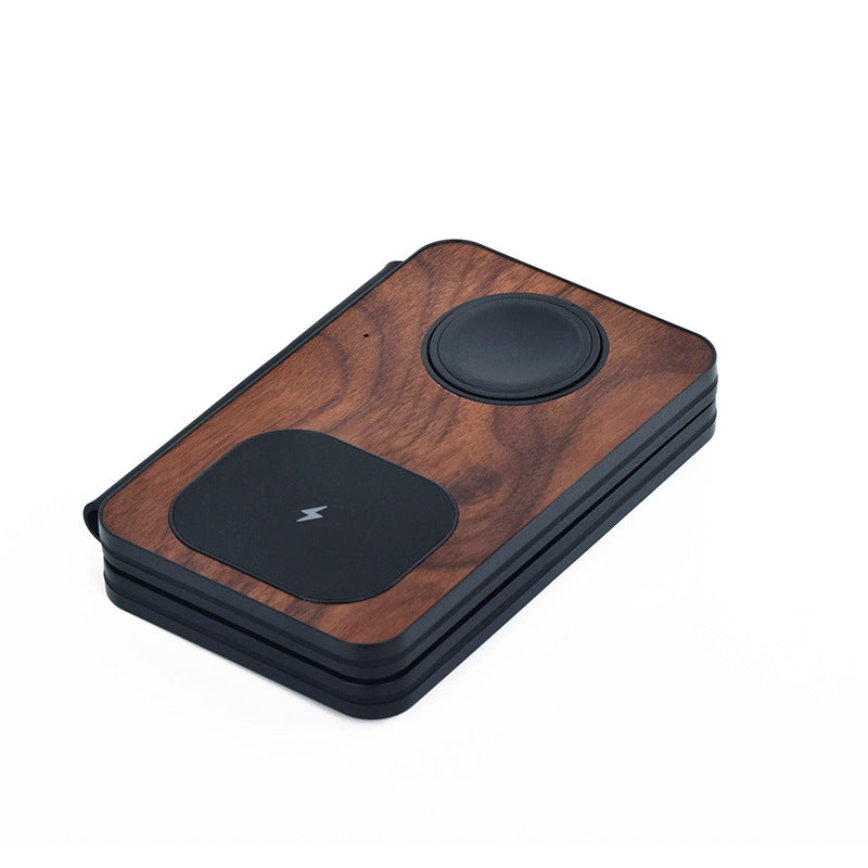 Chargeur sans fil magnétique à trois en un Walnut Chargeur sans fil pliable portable