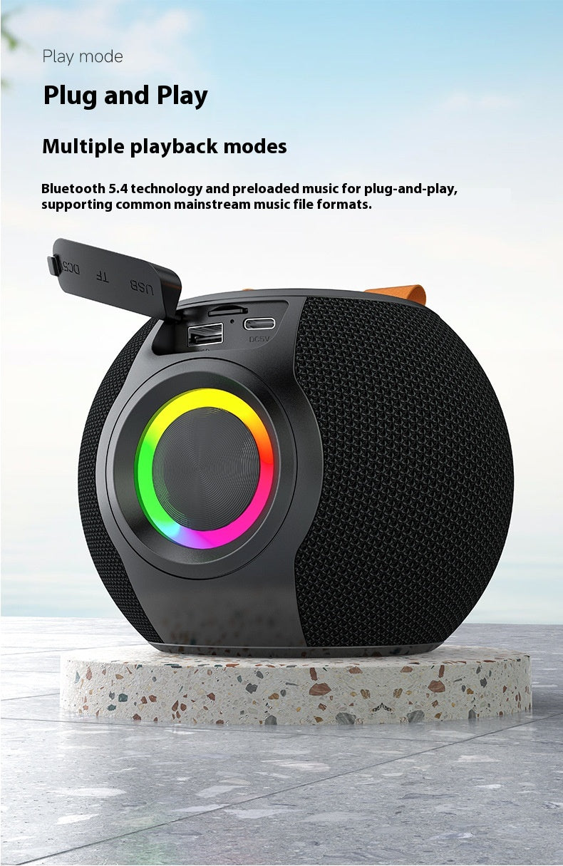 Haut-parleur Bluetooth Portable RGB Lampe Portable Carte Imperméable TWS Petit haut-parleur