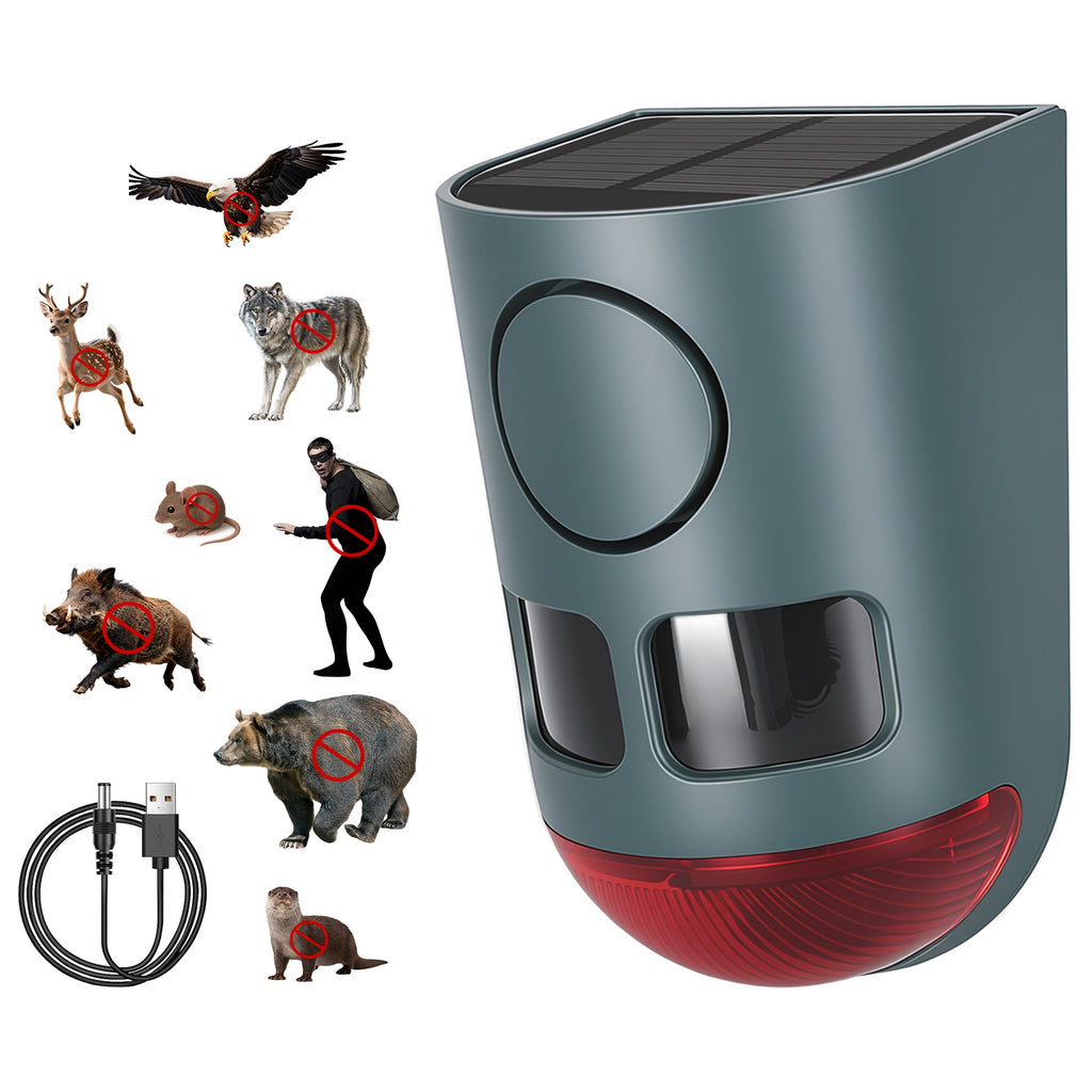 2Pack OU 1Pack Option 3-En-1 Ultrasonic Solar Animal Repeller Motion Actived Animal Repe