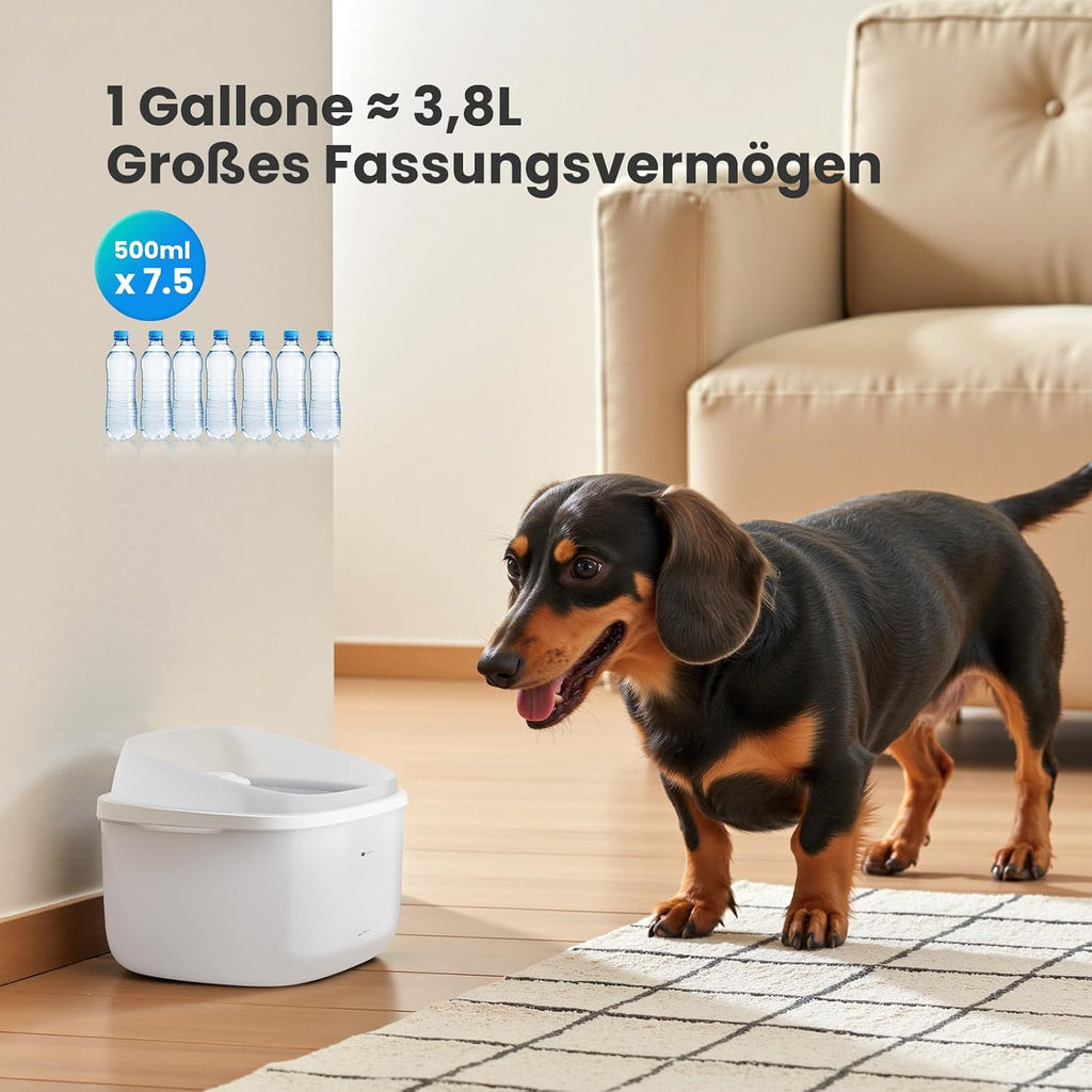 3.78L Fontaine d'eau pour animaux de compagnie Dual Dome Distributeur d'eau pour chats avec filtre en pierre de Maifan 3 couches Ul