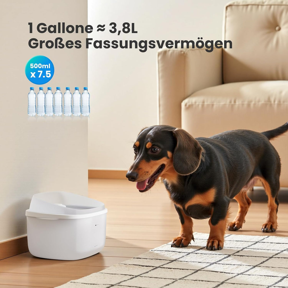 3.78L Fontaine d'eau pour animaux de compagnie Dual Dome Distributeur d'eau pour chats avec filtre en pierre de Maifan 3 couches Ul