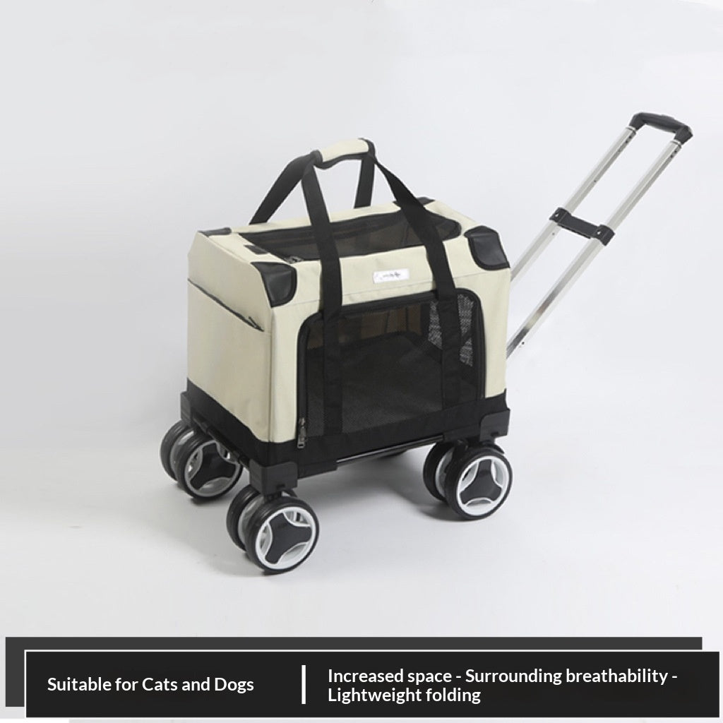 Pet Troley Case Grand-Capacité Cat Carrier Handheld Sac respirant pour petits chiens et Mul