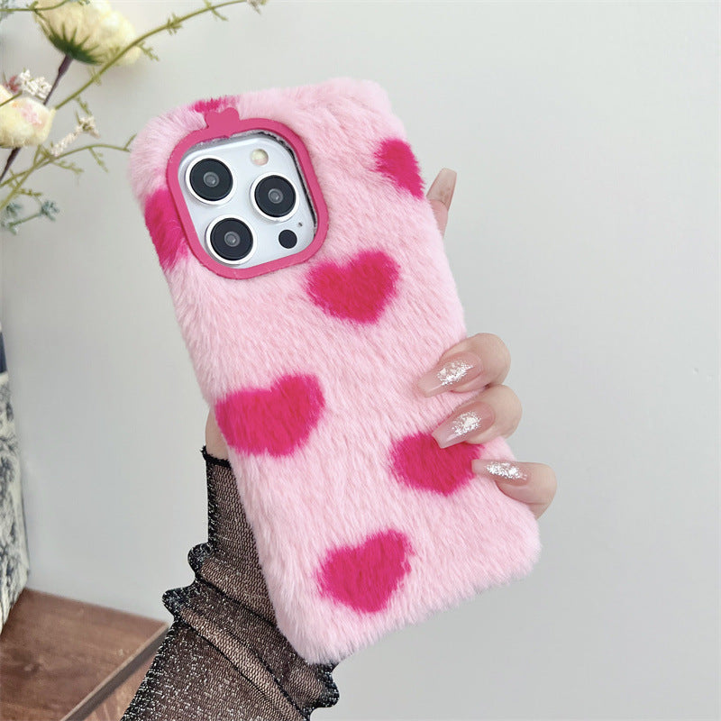 Japon Et Corée du Sud Plush Loveving Coeur Phone Case