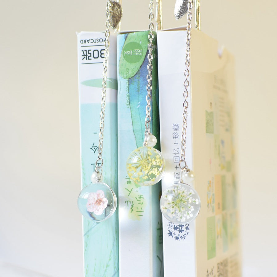 Fleurs créatives spécimens Signet Pendentif métal Marque de livre Papeterie École Approvisionnement de bureau