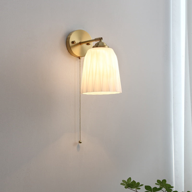 Lampe murale de couleur cuivre nordique style japonais Fond artistique mural lumière décorative