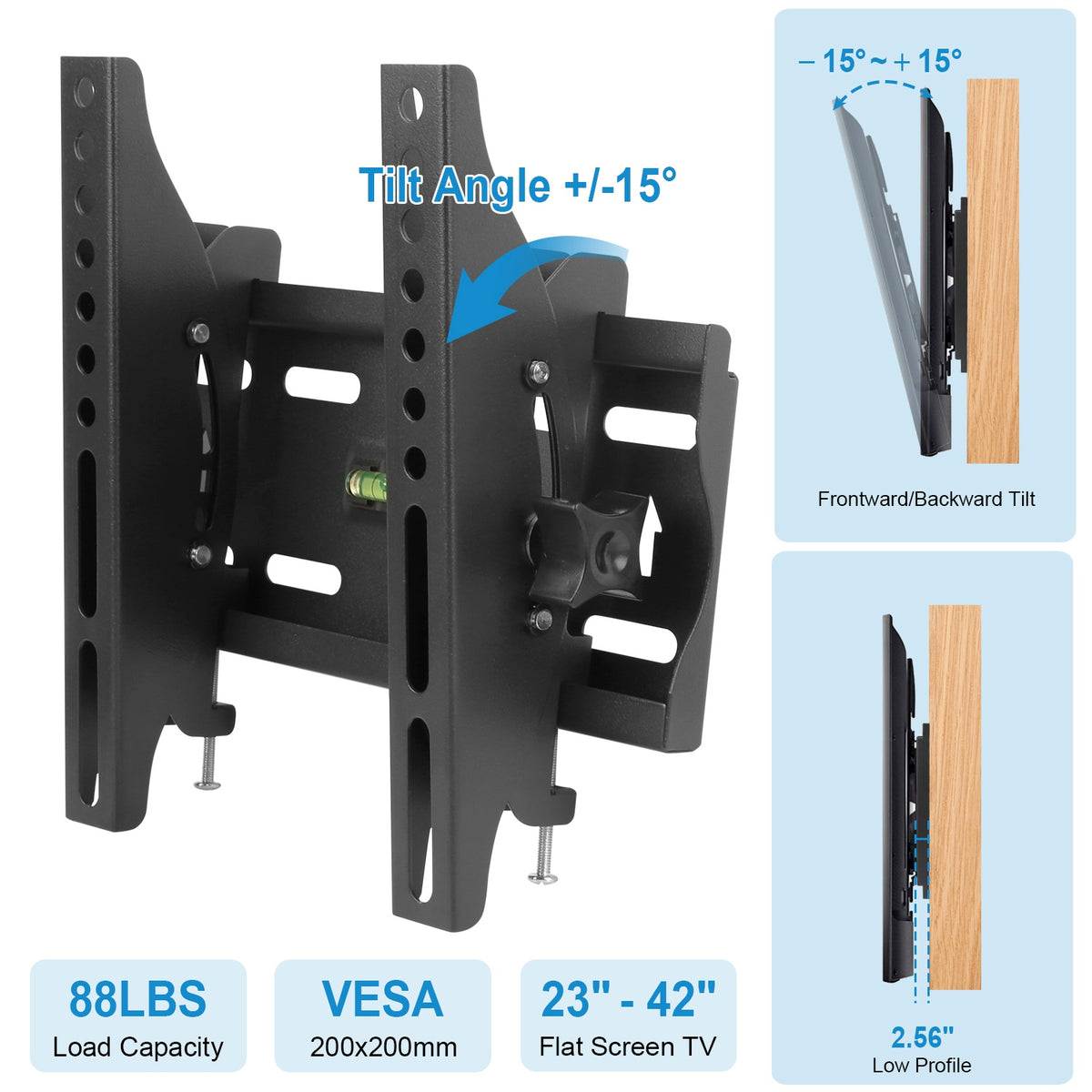 1Pc TV Wall Mount Tilt Bracket for 23-42in LED LCD PLASMA Flat TV VESA 200x200mm