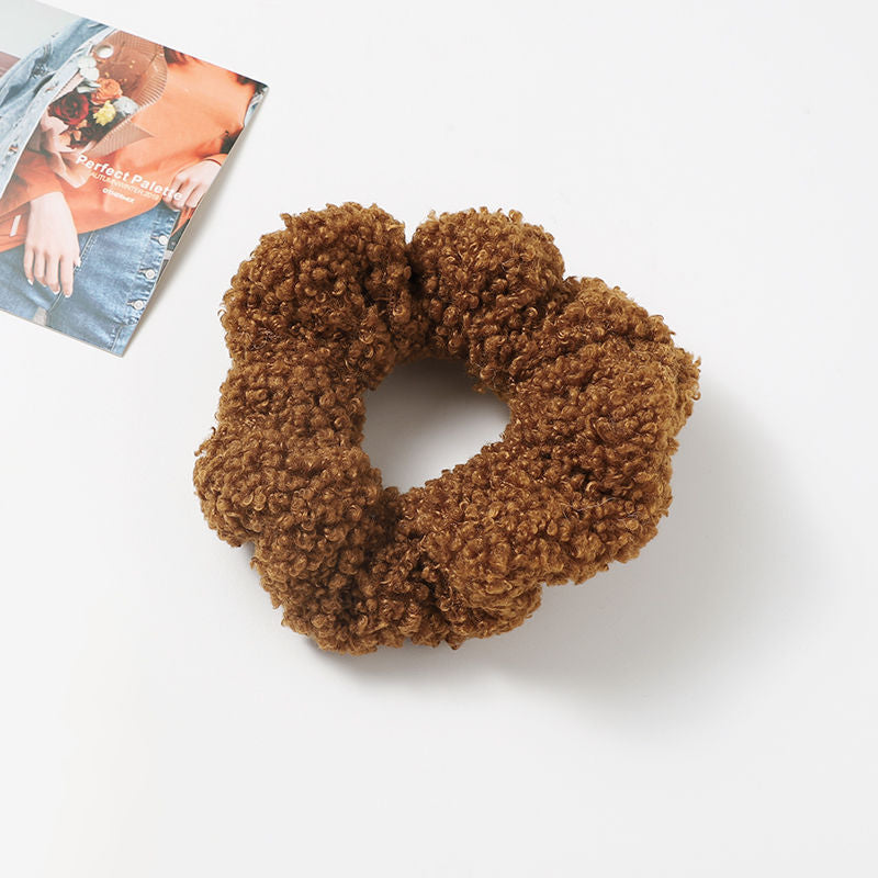 Autumn And Winter Plush Large Intestine Hair Ring Internet Celebrity Lamb Hair Ring Coréen