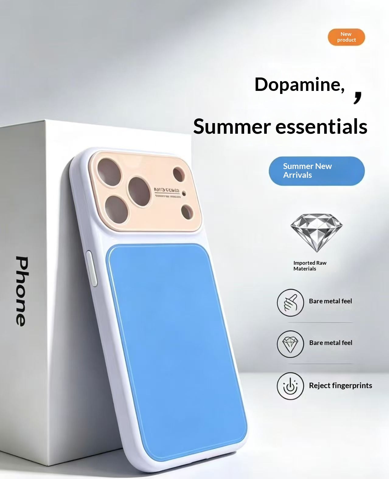 Summer Dopamine inspiré de la couleur bloc Phone Case avec une grande fenêtre