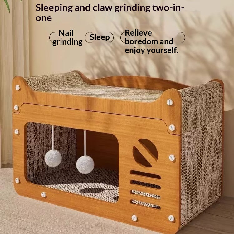 Cat Scratch Board Cat Nest Intégré Wear-résistant Pas de pellicule
