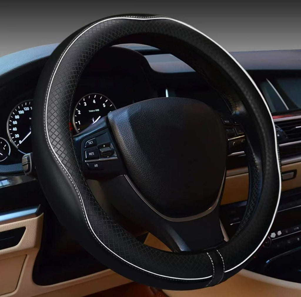 Revêtement de volant de voiture en cuir de microfibre avec embossage diamanté et un N