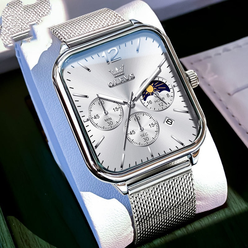 Montre de marque Ouliishi avec un cadran rectangulaire