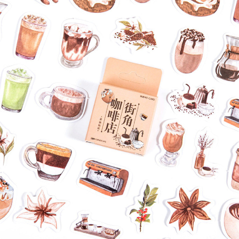 Stickers Coin Coffee Shop Série Box-packed Ins Style Journal Journal Stickers