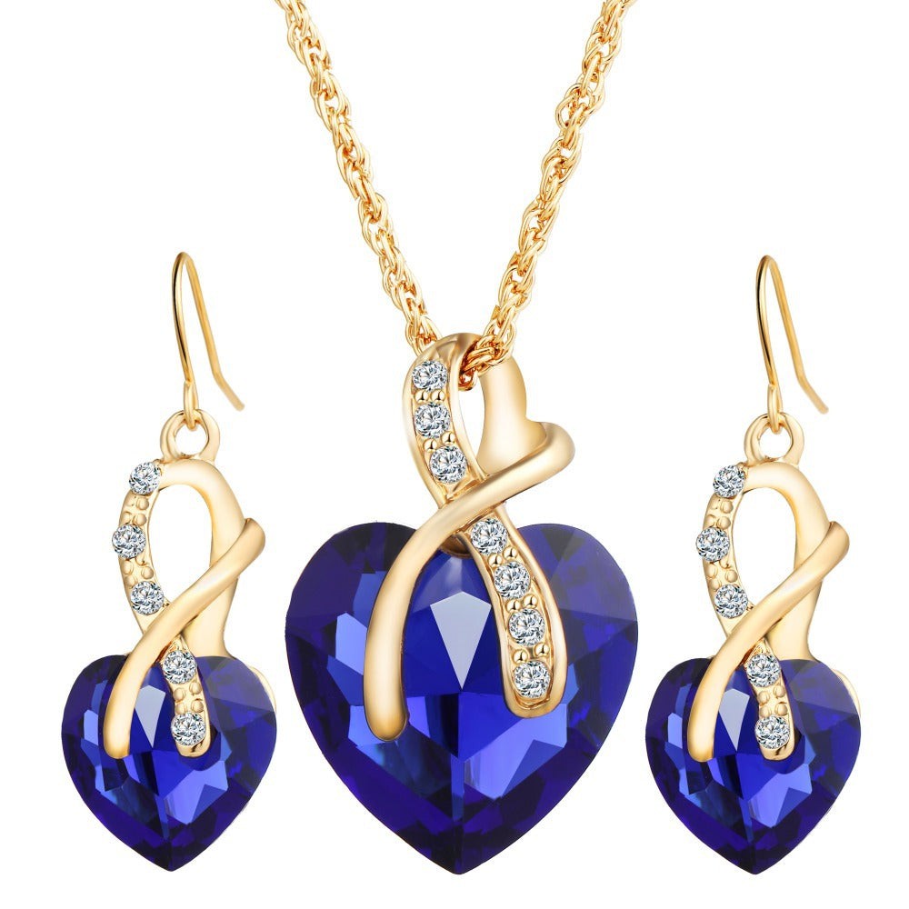 Boucles d'oreilles en cristal de zircon en faux-cœur