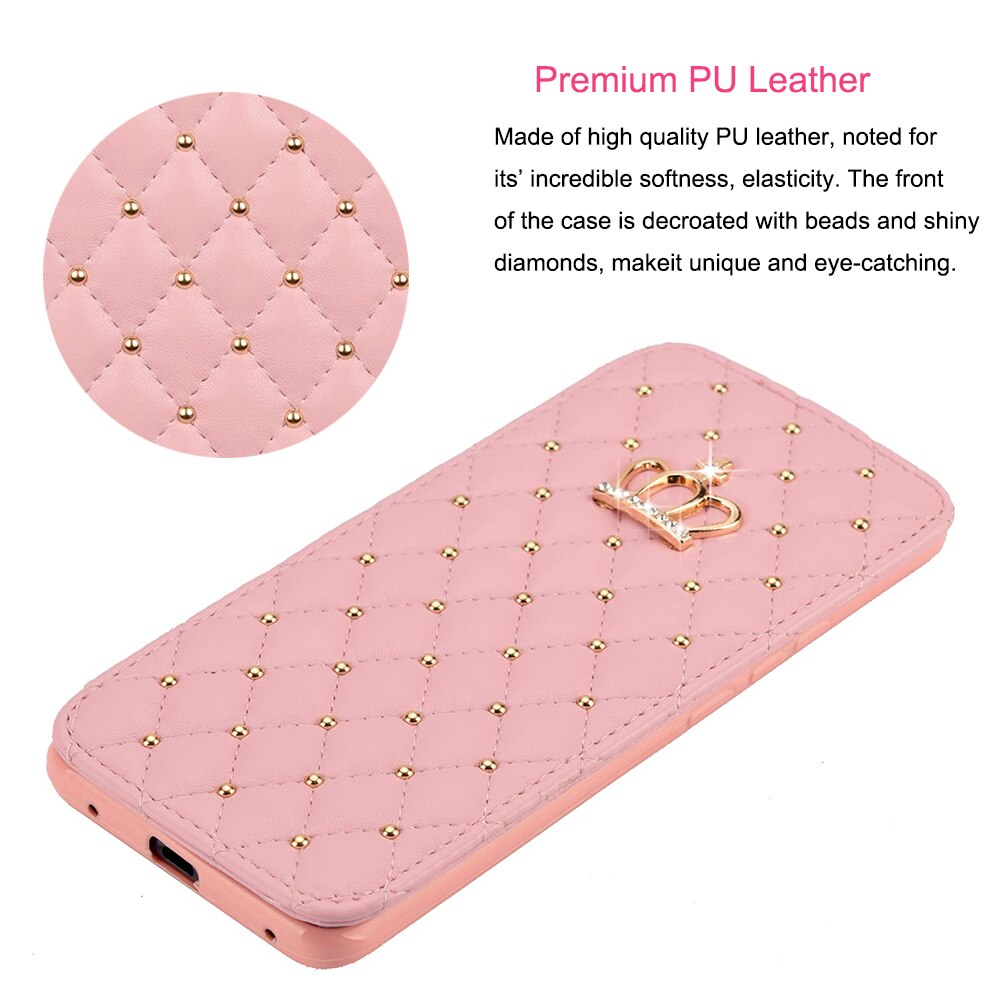 Crown Card Etui en cuir pour téléphone Samsung