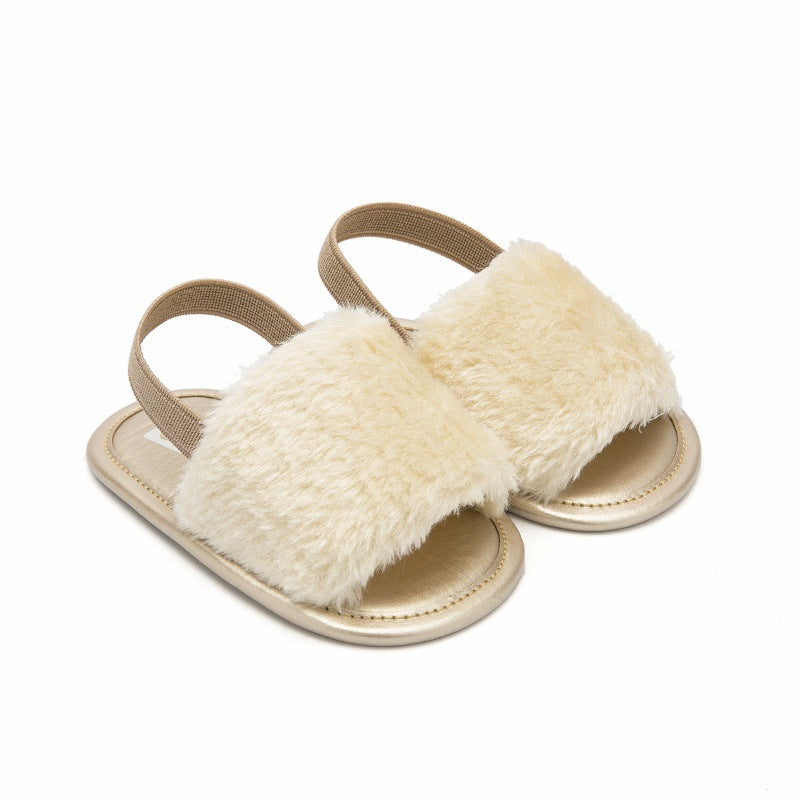 Chaussures casual élastiques en peluche pour filles