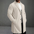 Manteau mi-long en laine de couleur solide