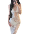 Maillot de bain Ensemble de trois pièces Sexy Resort Style Deep V-neck Halterneck