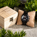 Montre pour homme en bois naturel - Montre Quartz rétro minimaliste avec bracelet en cuir