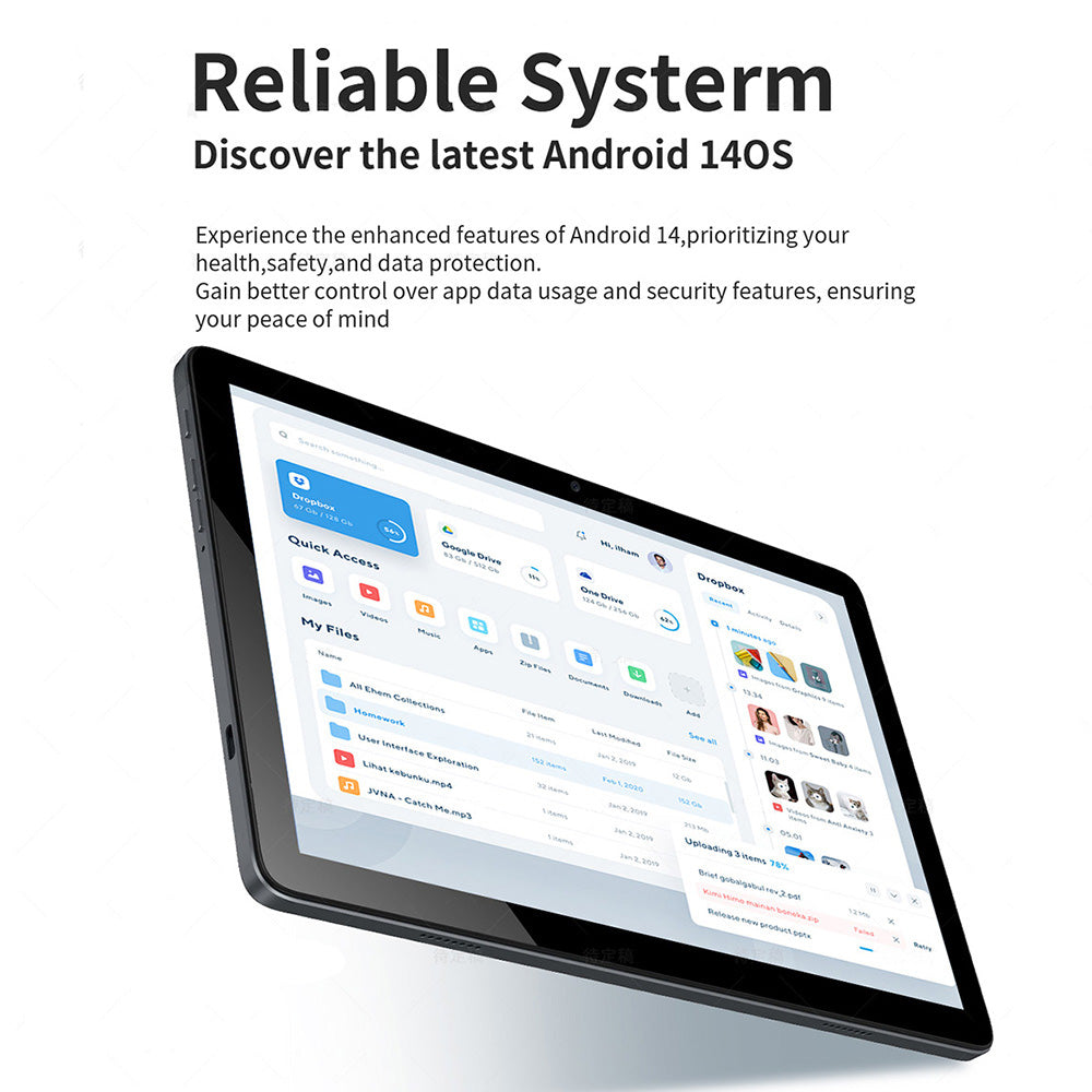 G-tab T11 Android 14 Comprimé 10.1 pouces 1280&800 IPS Écran Unisoc T606 8 Core Max 1.6GHz 8G