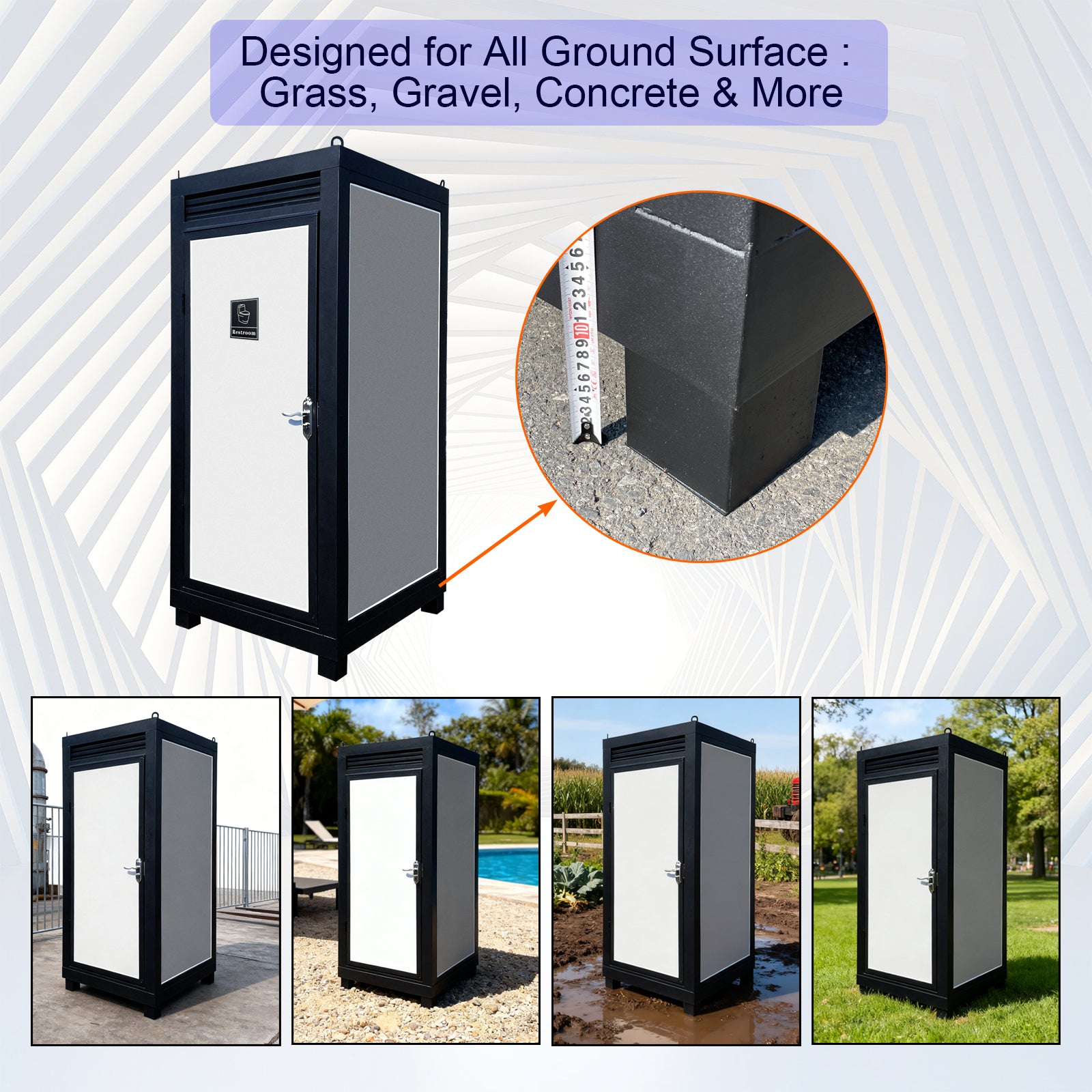 Cabine de toilette portable pour personne – Salle de bains extérieure avec lumière